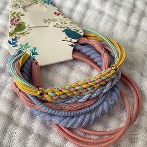 New!  5 pack Assorted Friendship Bracelet Hairties